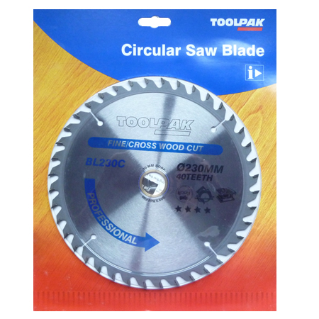 TCT Circular Saw Blade 230mm x 30mm x 40T Professional Toolpak 